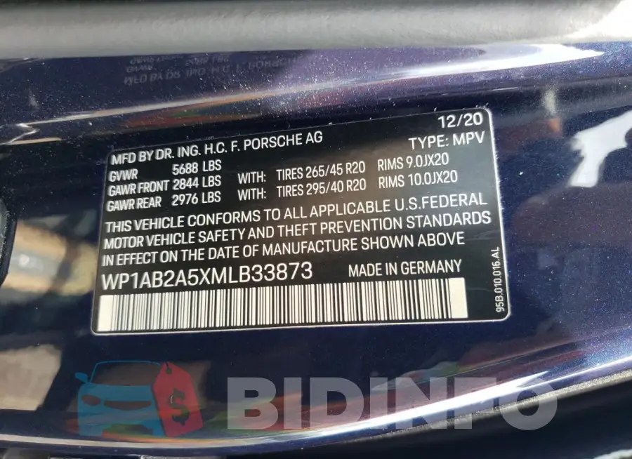 WP1AB2A5XMLB33873 Photo# 13