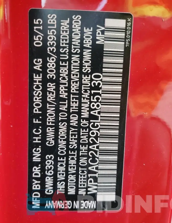 WP1AC2A29GLA85130 Photo# 13