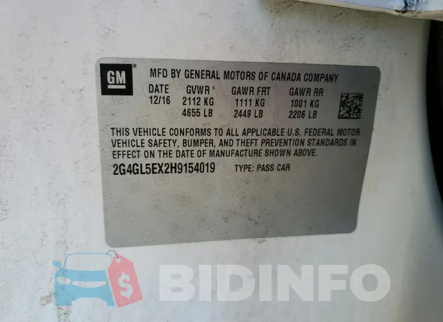 2G4GL5EX2H9154019 Photo# 12