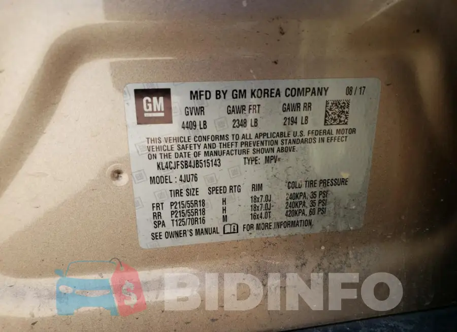 KL4CJFSB4JB515143 Photo# 13