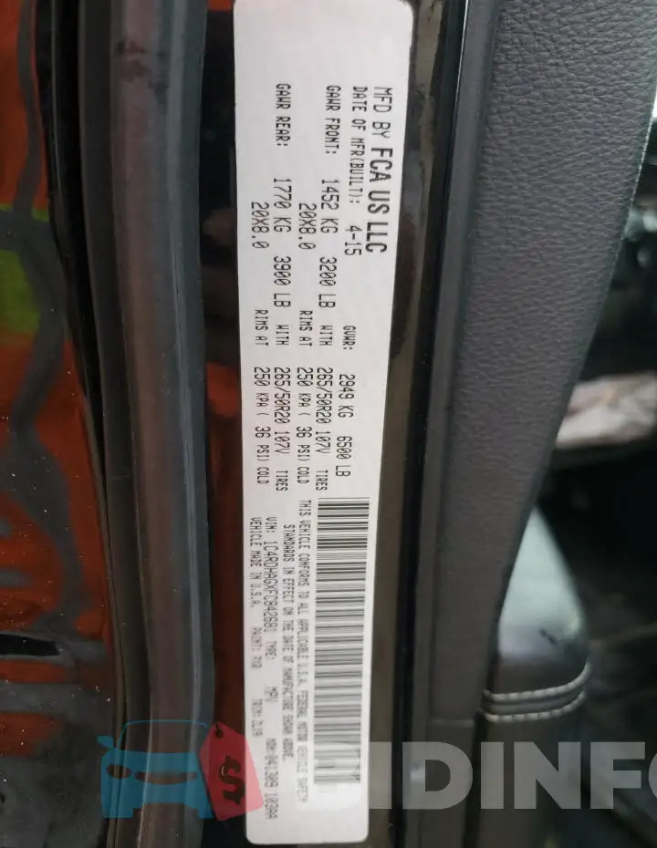 1C4RDHAGXFC842681 Photo# 13