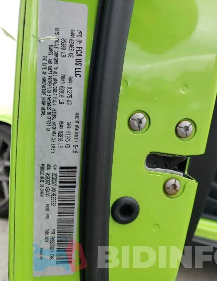 2C3CDZFJXKH625532 Photo# 12