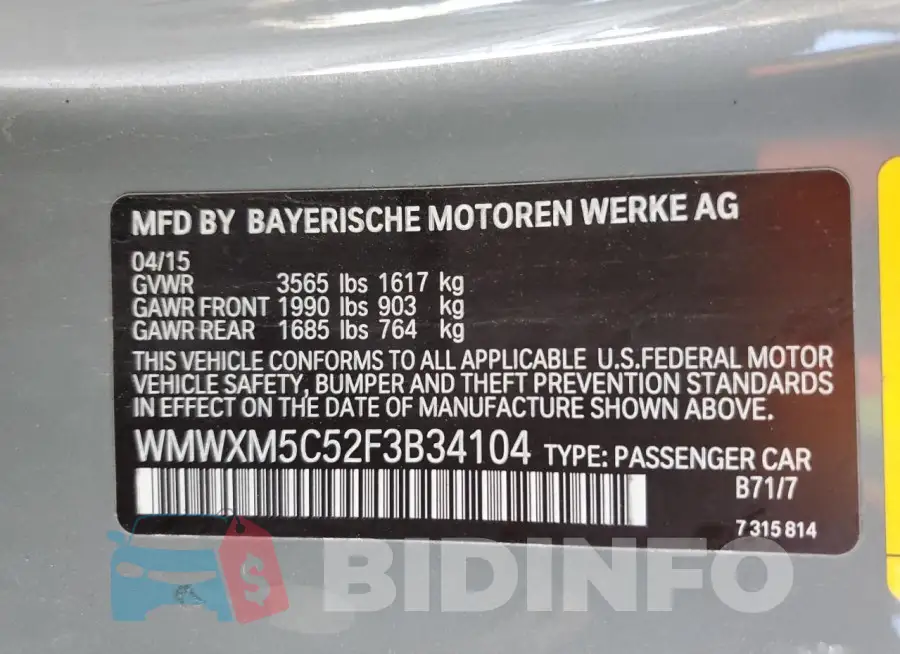 WMWXM5C52F3B34104 Photo# 12