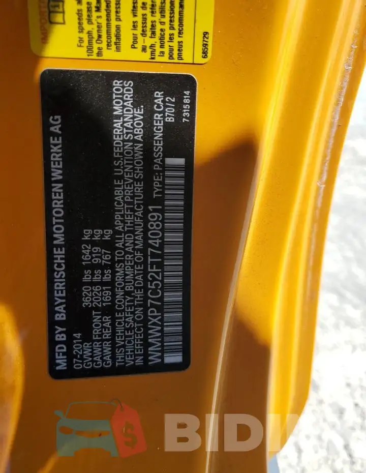 WMWXP7C52FT740891 Photo# 12