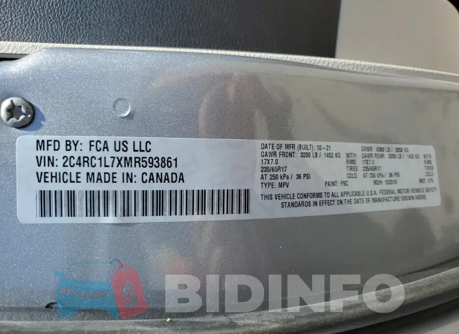 2C4RC1L7XMR593861 Photo# 13
