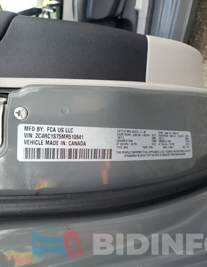 2C4RC1S75MR510841 Photo# 13