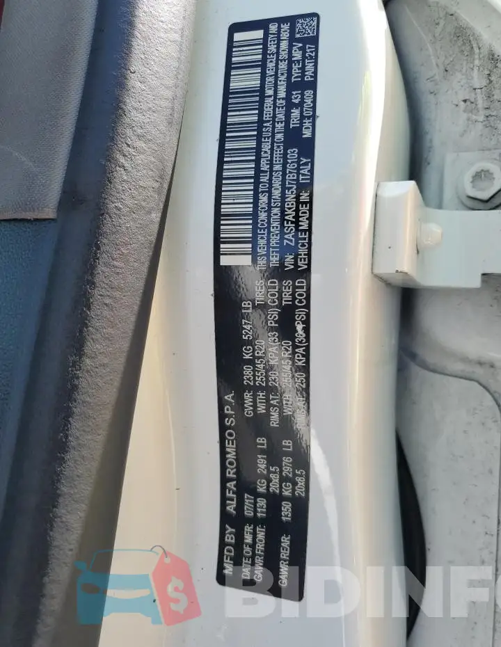 ZASFAKBN5J7B76103 Photo# 14