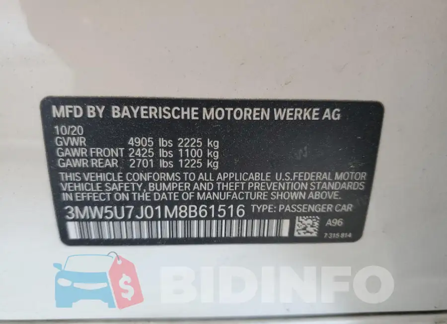 3MW5U7J01M8B61516 Photo# 12
