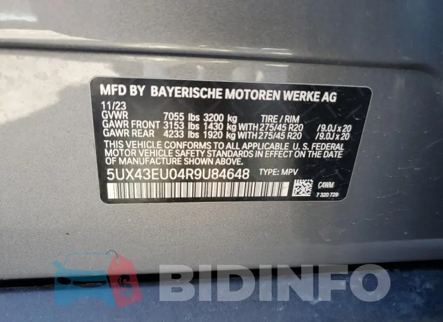 5UX43EU04R9U84648 Photo# 13