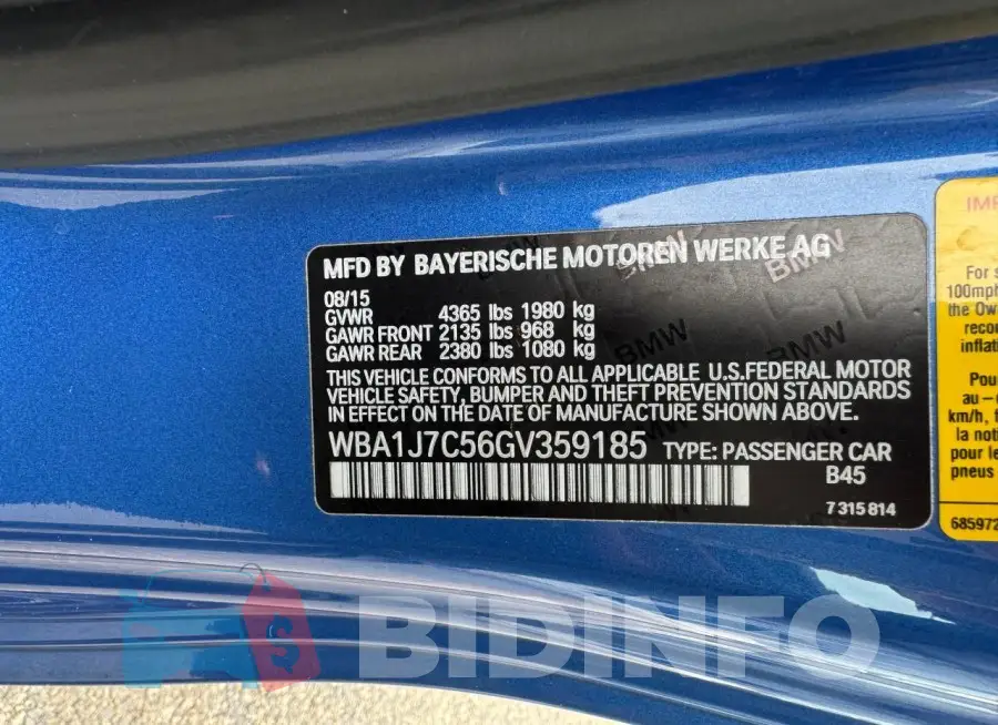 WBA1J7C56GV359185 Photo# 11