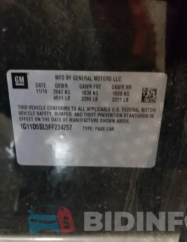 1G11D5SL5FF234257 Photo# 12