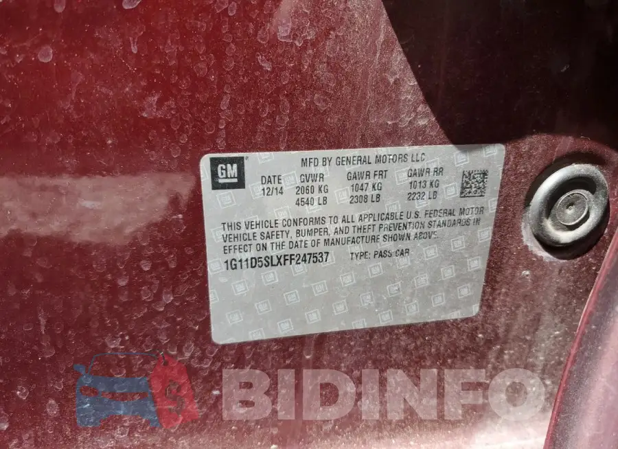 1G11D5SLXFF247537 Photo# 12
