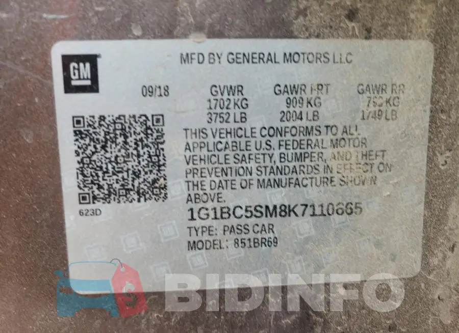 1G1BC5SM8K7110665 Photo# 12