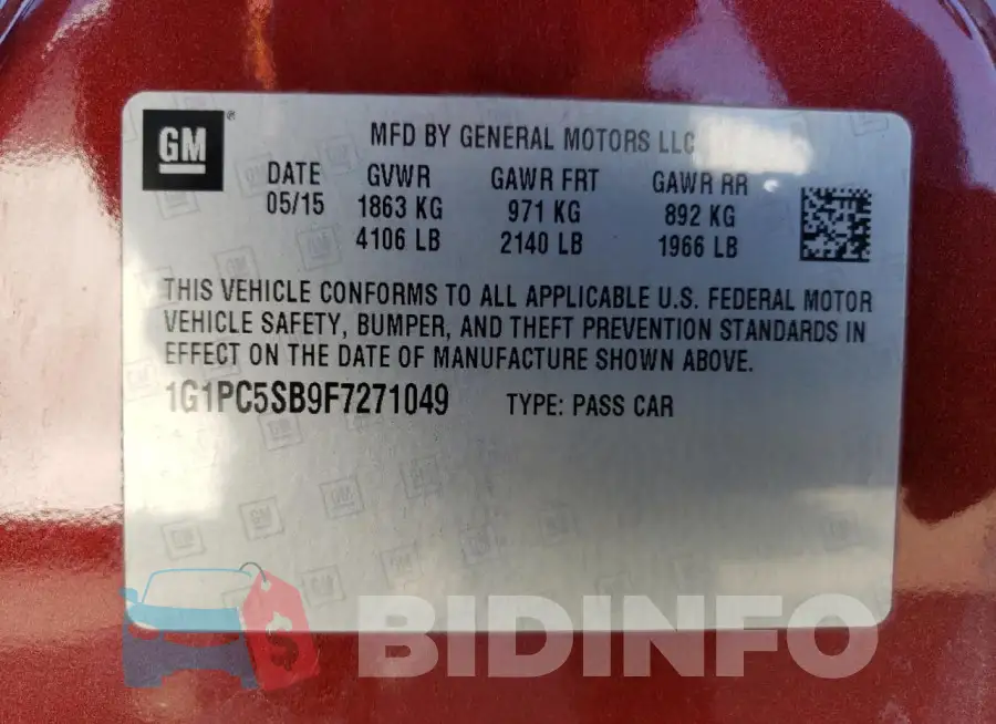 1G1PC5SB9F7271049 Photo# 13