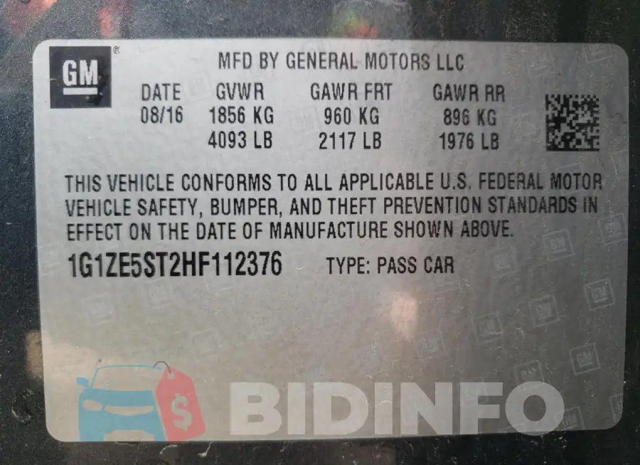 1G1ZE5ST2HF112376 Photo# 12