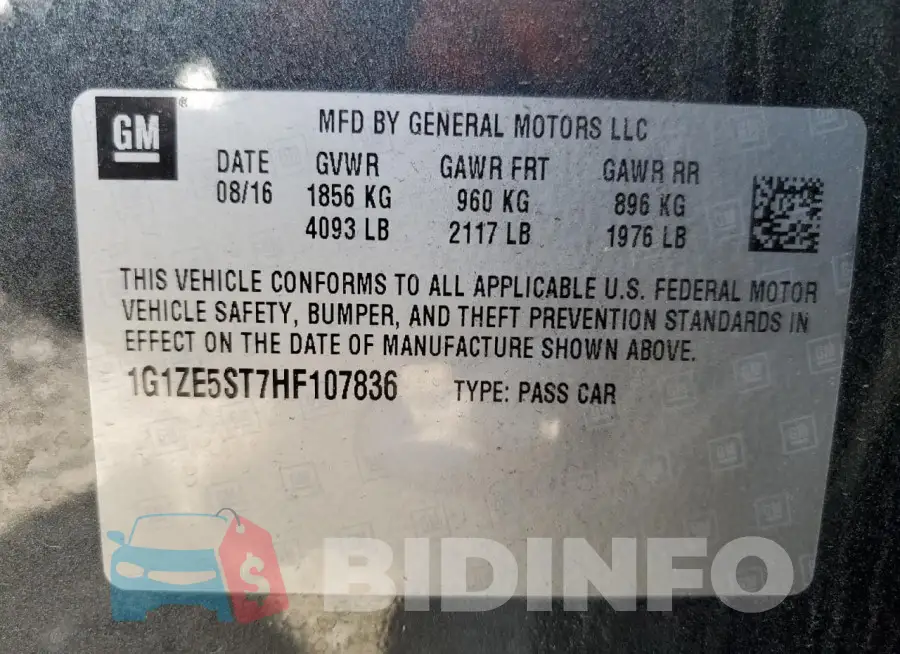 1G1ZE5ST7HF107836 Photo# 12