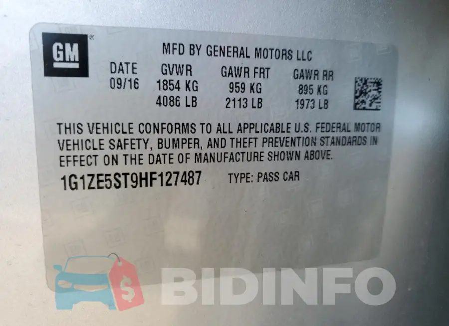 1G1ZE5ST9HF127487 Photo# 12