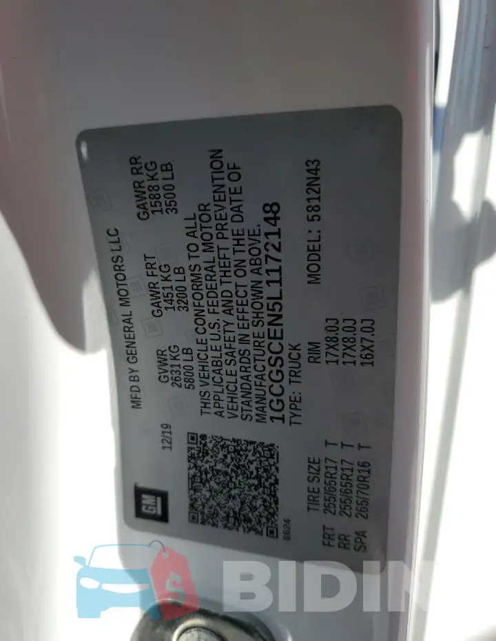 1GCGSCEN5L1172148 Photo# 12
