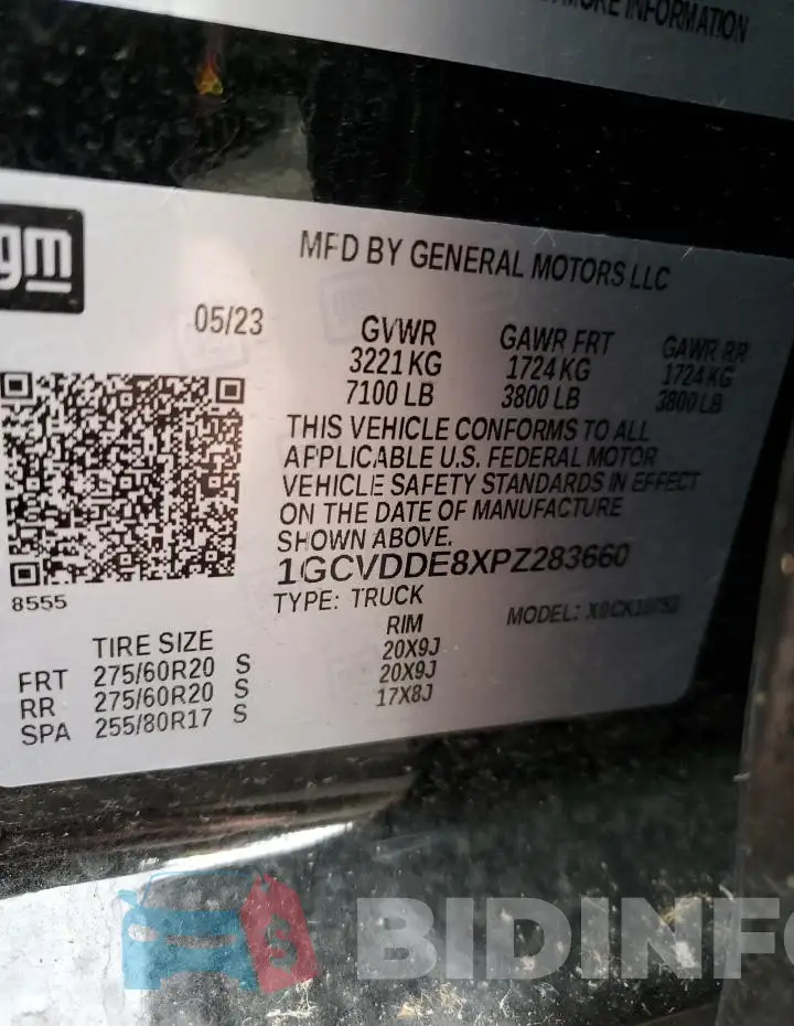 1GCVDDE8XPZ283660 Photo# 12