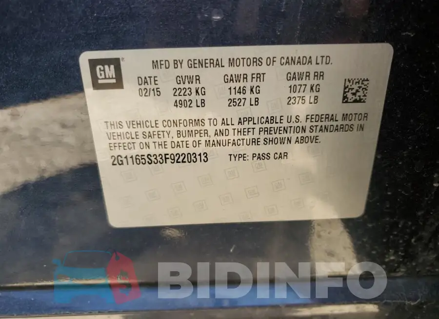 2G1165S33F9220313 Photo# 12