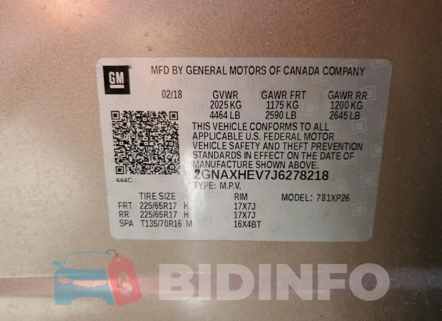 2GNAXHEV7J6278218 Photo# 12
