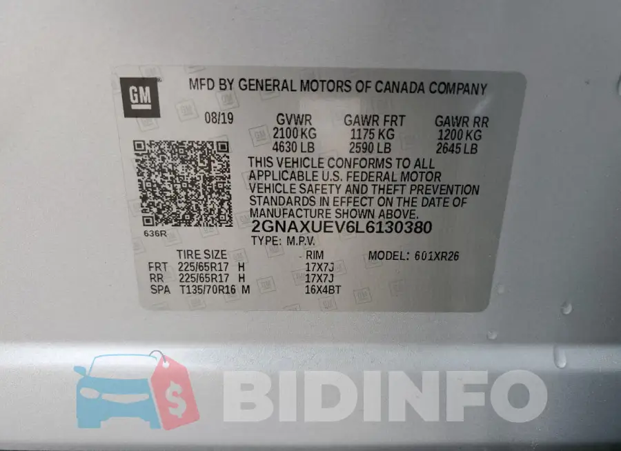 2GNAXUEV6L6130380 Photo# 13