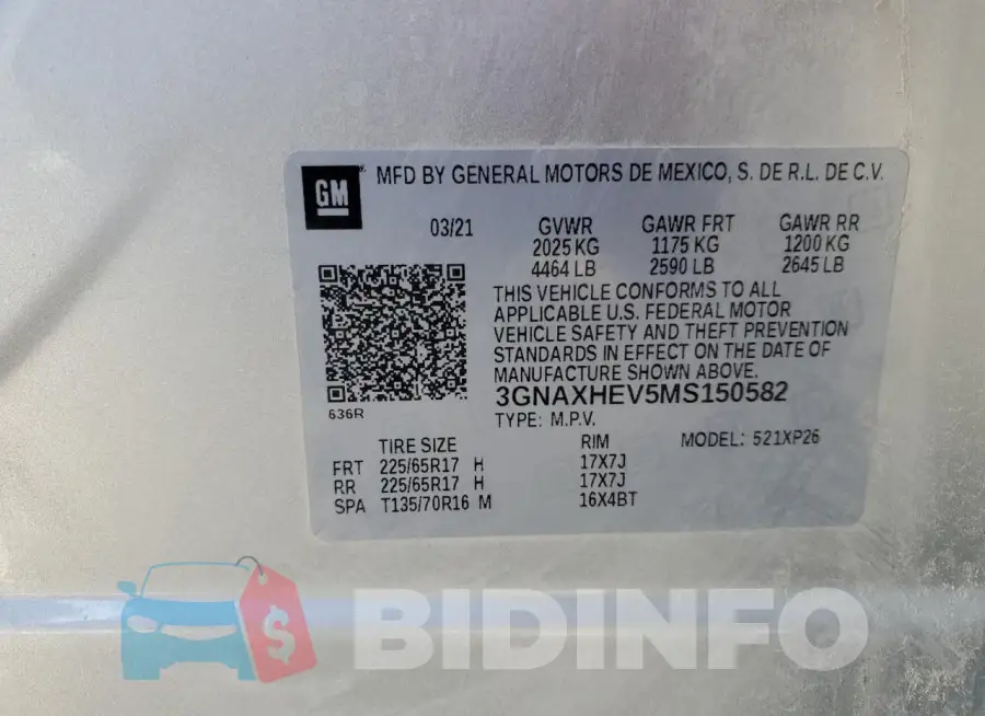 3GNAXHEV5MS150582 Photo# 12