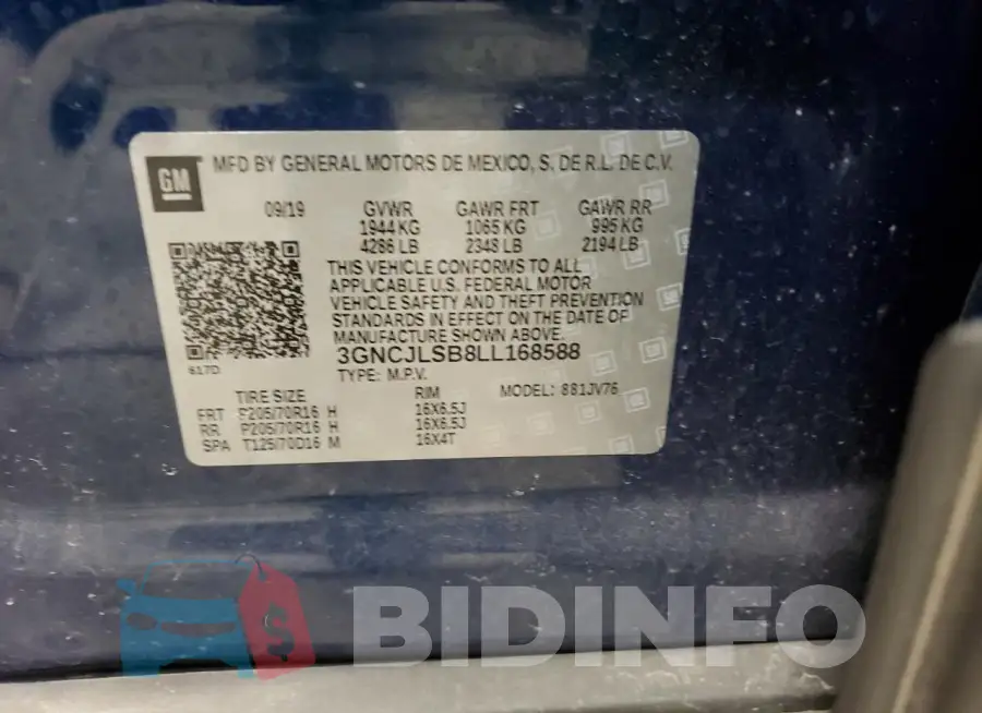 3GNCJLSB8LL168588 Photo# 13