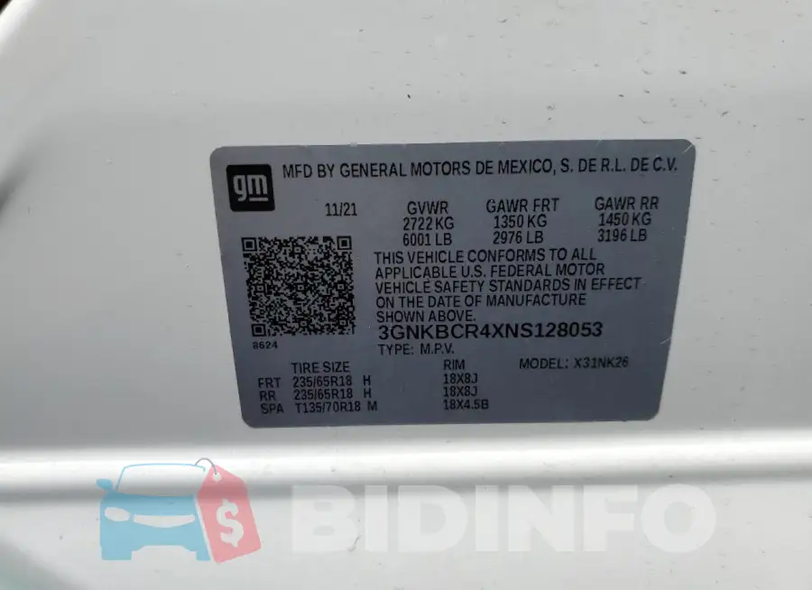 3GNKBCR4XNS128053 Photo# 12