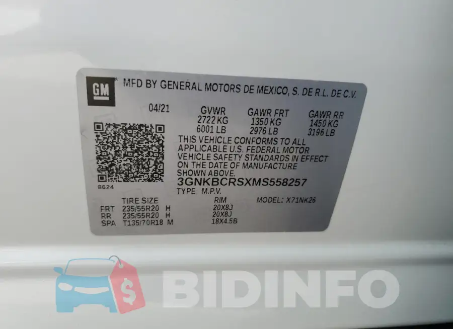 3GNKBCRSXMS558257 Photo# 13