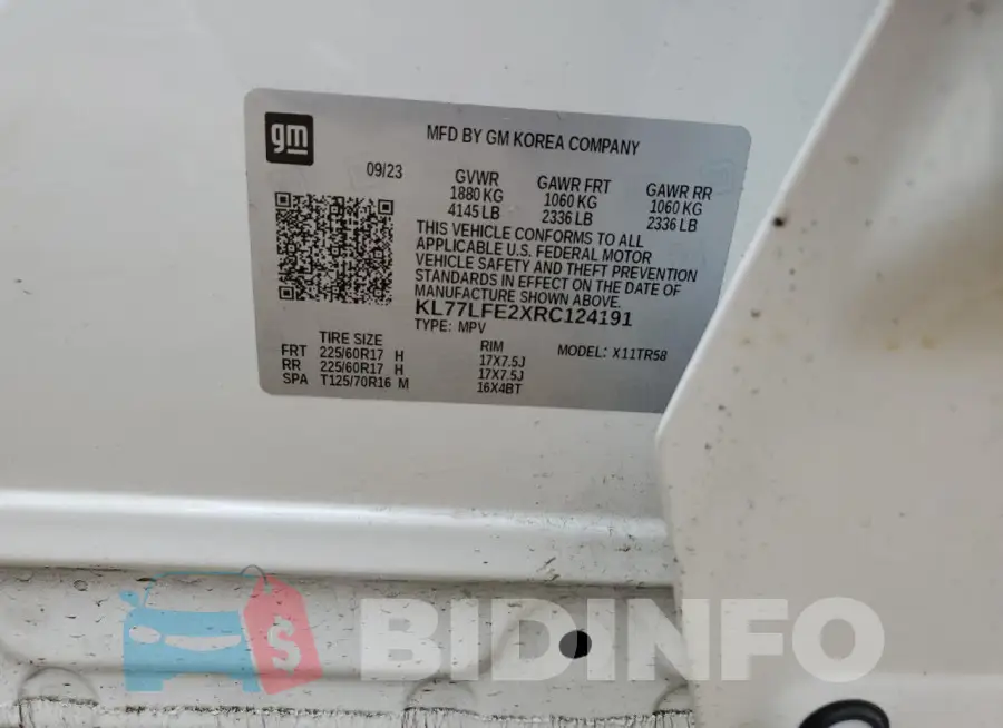 KL77LFE2XRC124191 Photo# 13