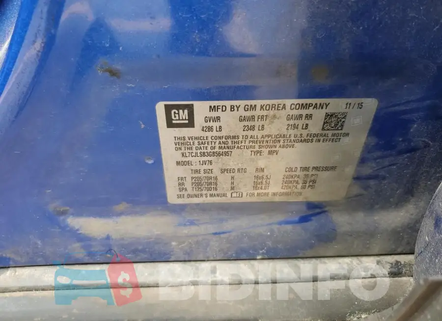 KL7CJLSB3GB564957 Photo# 13