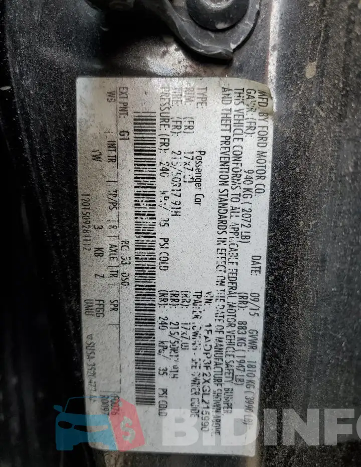 1FADP3F2XGL215990 Photo# 12