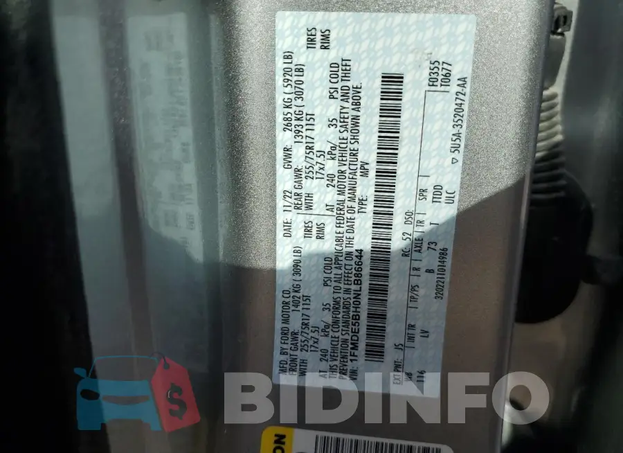 1FMDE5BH0NLB86644 Photo# 12