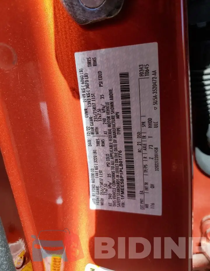 1FMEE5BP1PLB01776 Photo# 13