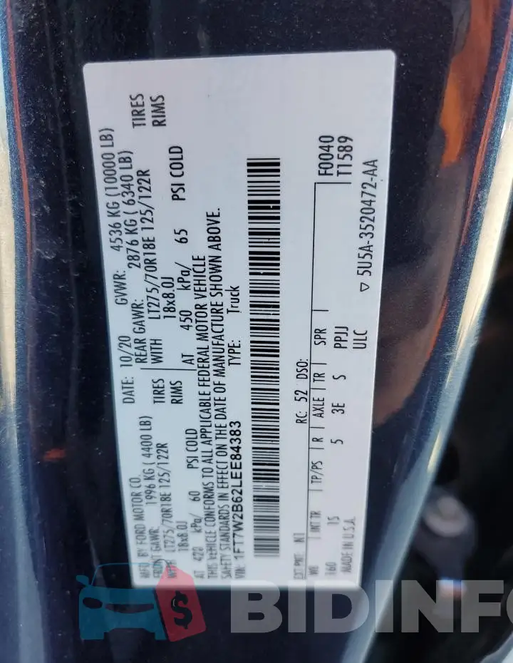 1FT7W2B62LEE84383 Photo# 13