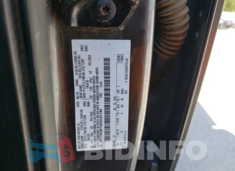 1FT7W2BT4KEC61749 Photo# 12