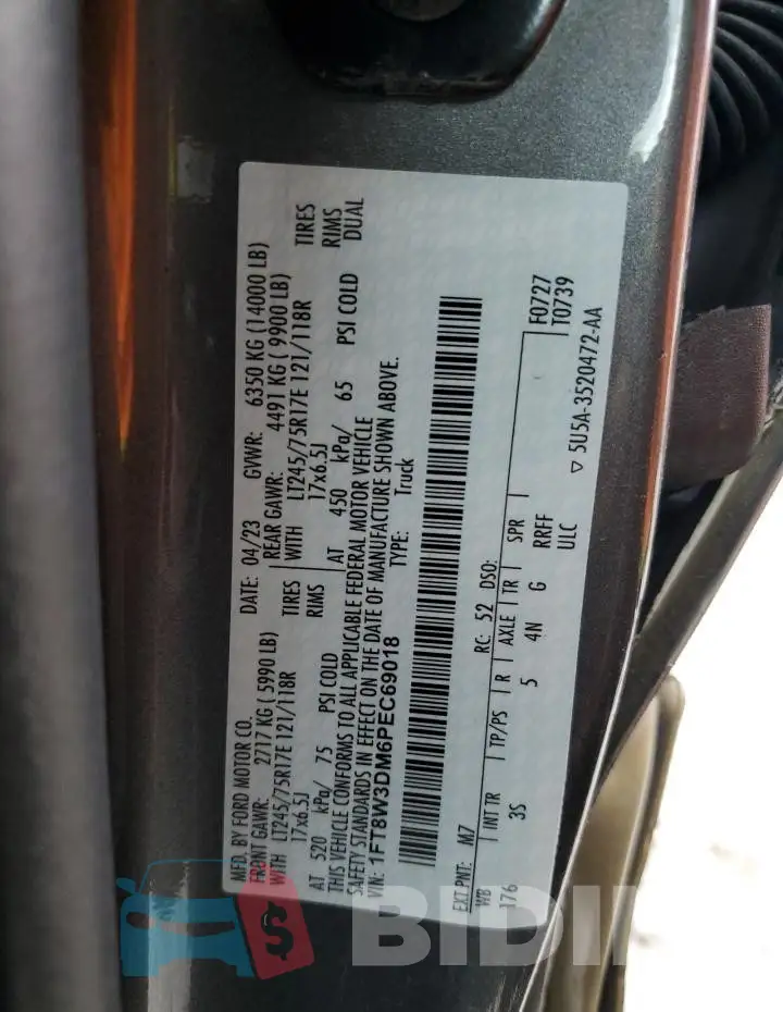 1FT8W3DM6PEC69018 Photo# 12