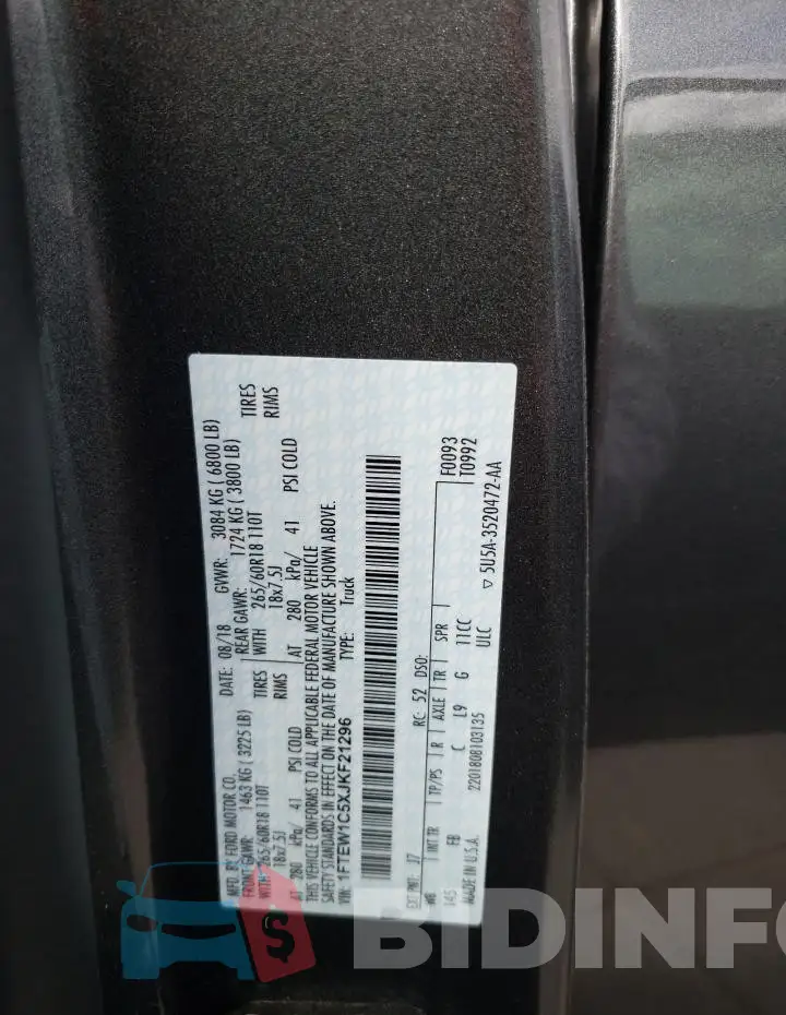 1FTEW1C5XJKF21296 Photo# 12
