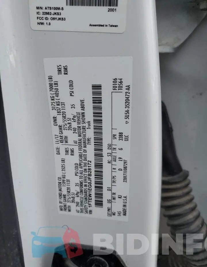 1FTEW1EG0JFB28172 Photo# 12