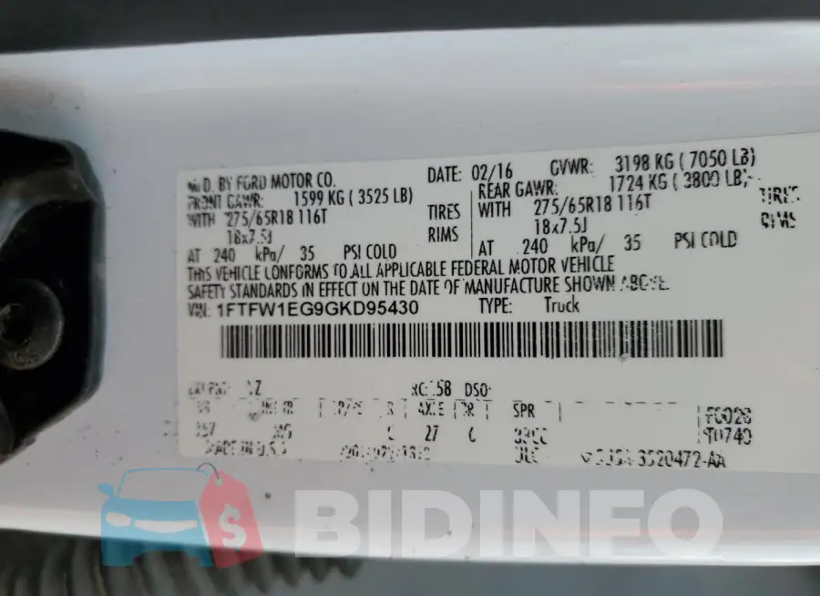 1FTFW1EG9GKD95430 Photo# 12