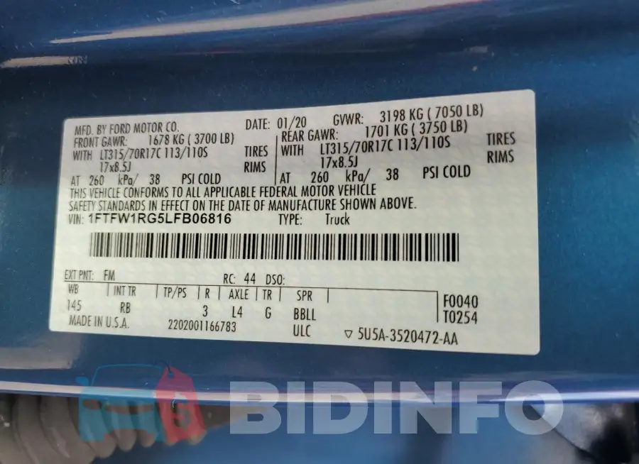 1FTFW1RG5LFB06816 Photo# 12