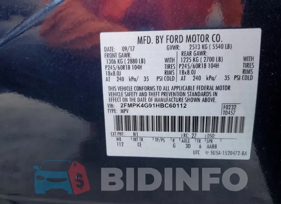 2FMPK4G91HBC60112 Photo# 12