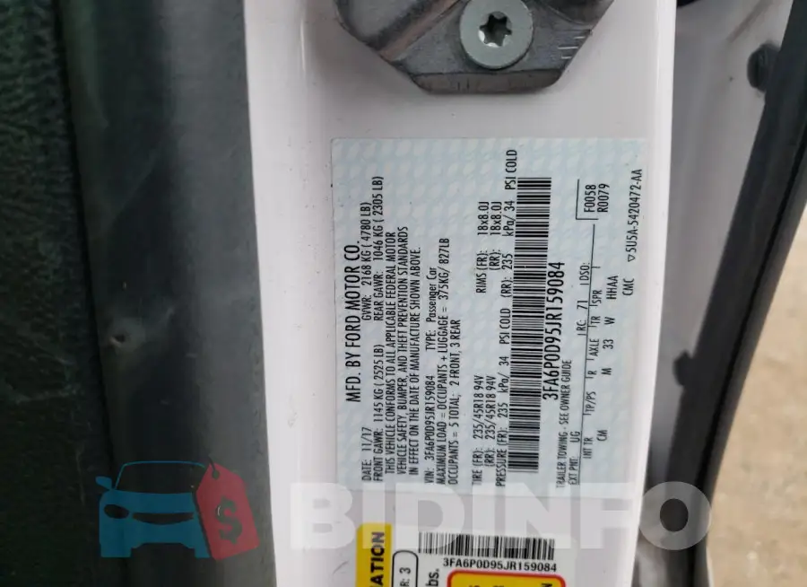 3FA6P0D95JR159084 Photo# 13