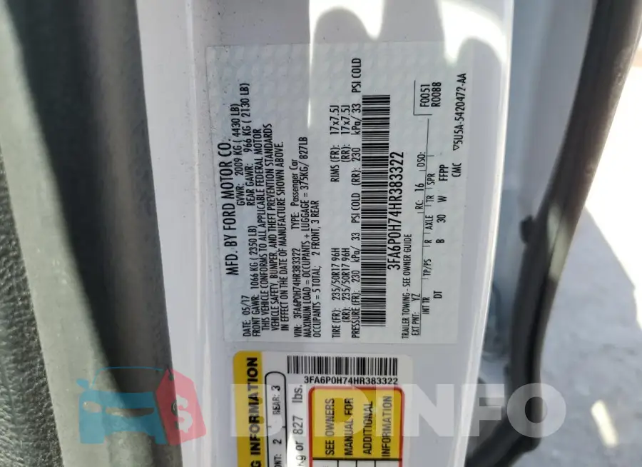 3FA6P0H74HR383322 Photo# 12