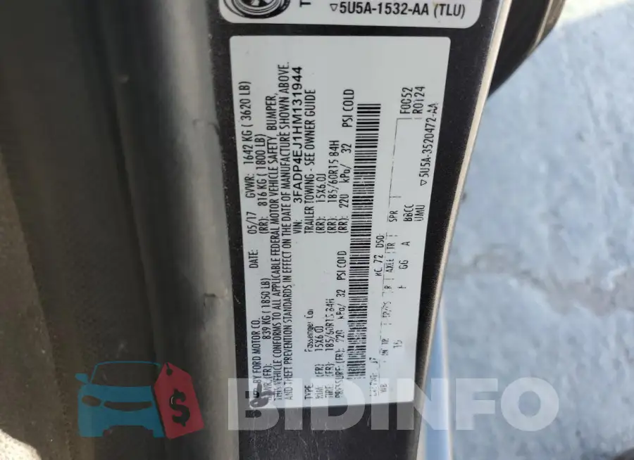 3FADP4EJ1HM131944 Photo# 13