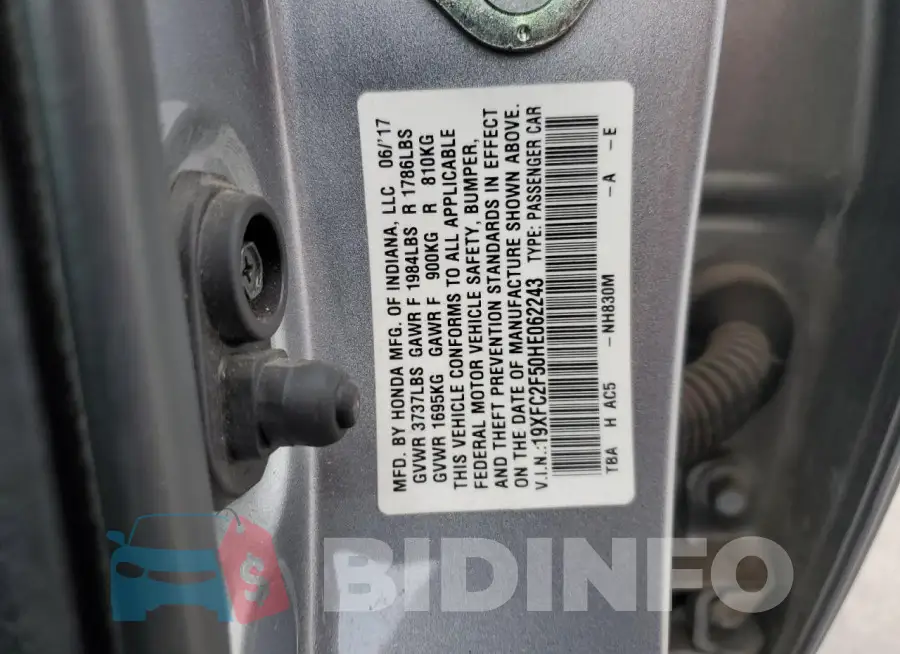 19XFC2F50HE062243 Photo# 12