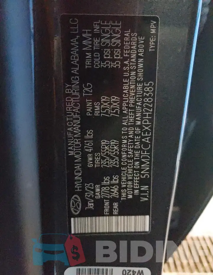 5NMJFCAEXPH228385 Photo# 13