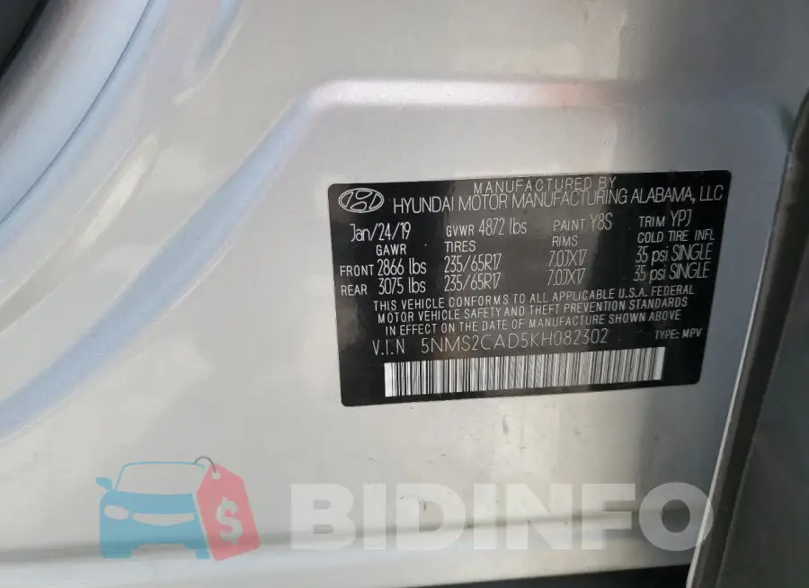 5NMS2CAD5KH082302 Photo# 13