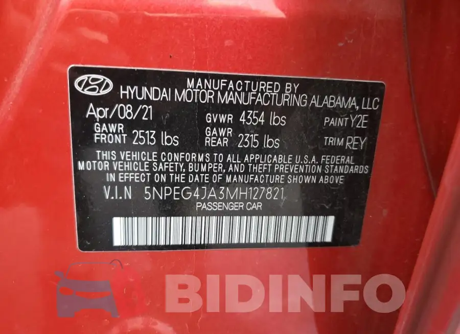 5NPEG4JA3MH127821 Photo# 12